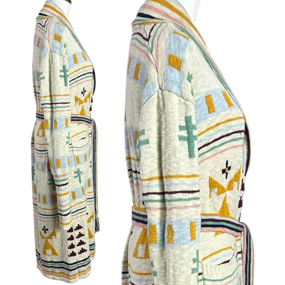 Faherty X B Yellowtail Paloma Duster Sweater Coat Hoodie Western Bohemian Small - Picture 7 of 17